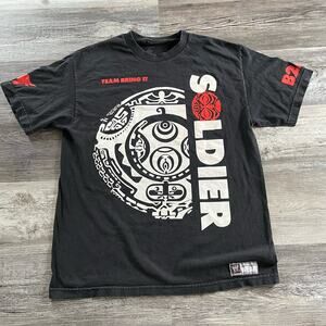 2000s Black WWE The Rock Soldier Push the Pace B2A‎ Team Bring It Mens L T-Shirt